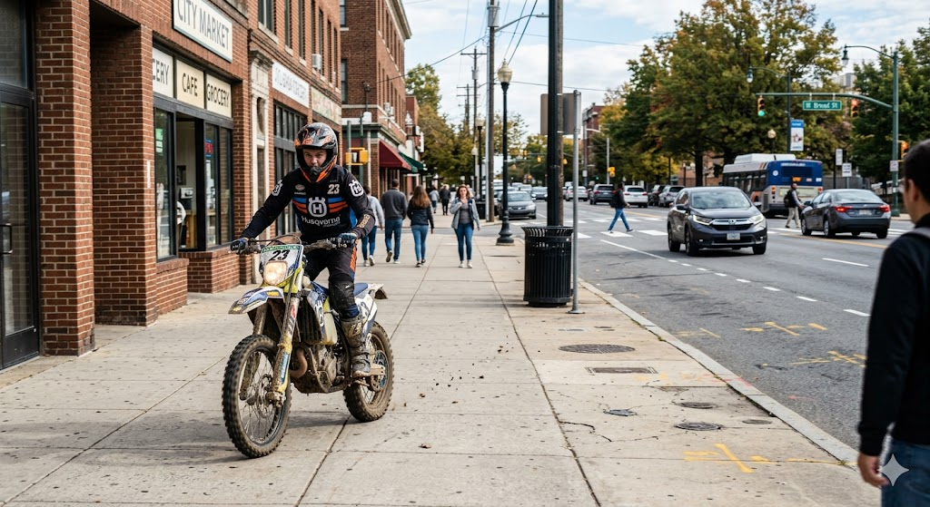 Can You Ride a Dirt Bike on the Sidewalk? Laws, Fines & Where It’s Legal