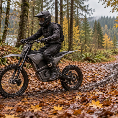 Electric Dirt Bike Fall Riding on Wet Leaves: Grip, Hidden Obstacles and Braking