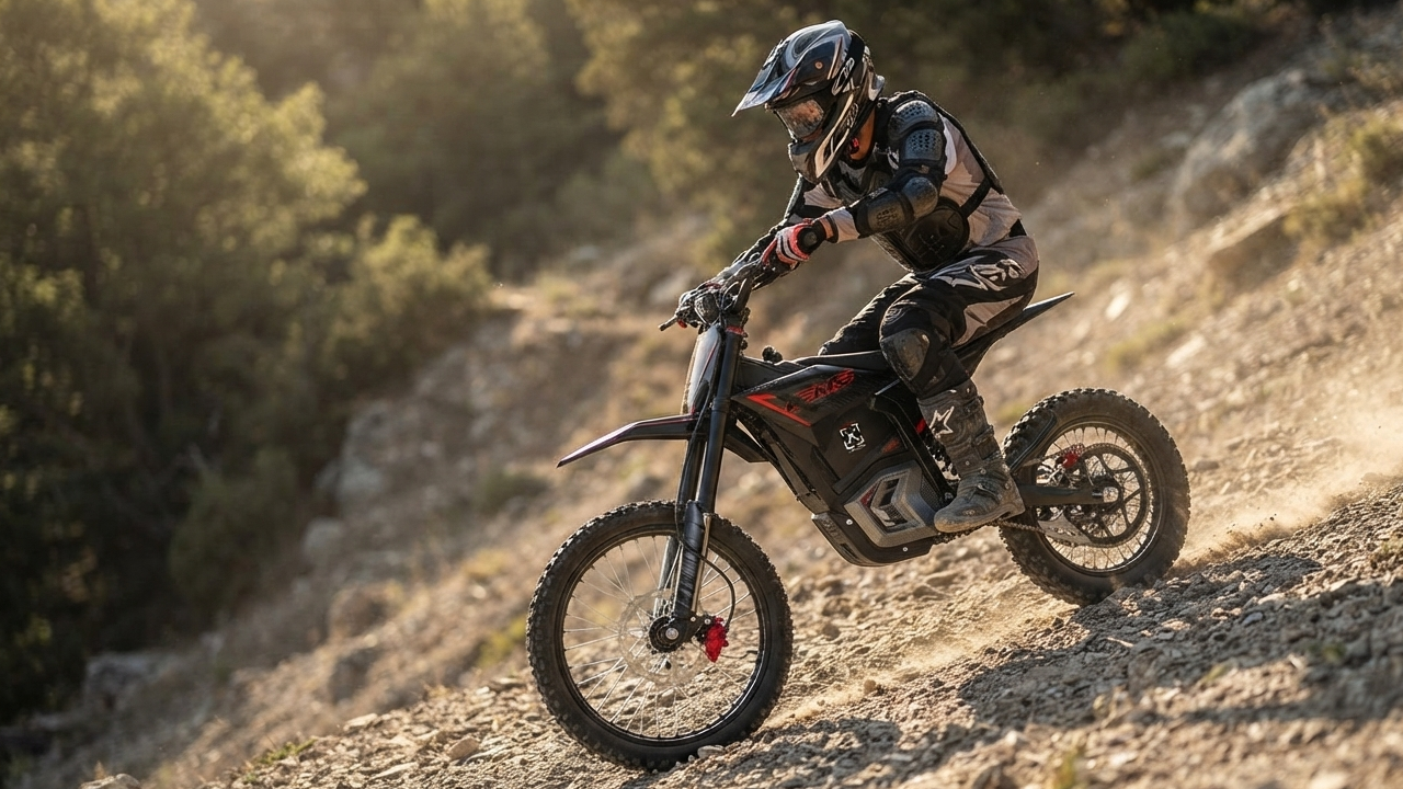 Electric Dirt Bike Steep Descent Technique: Braking and Body Control