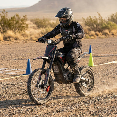 Electric Dirt Bike Throttle Control on Low-Traction Trails