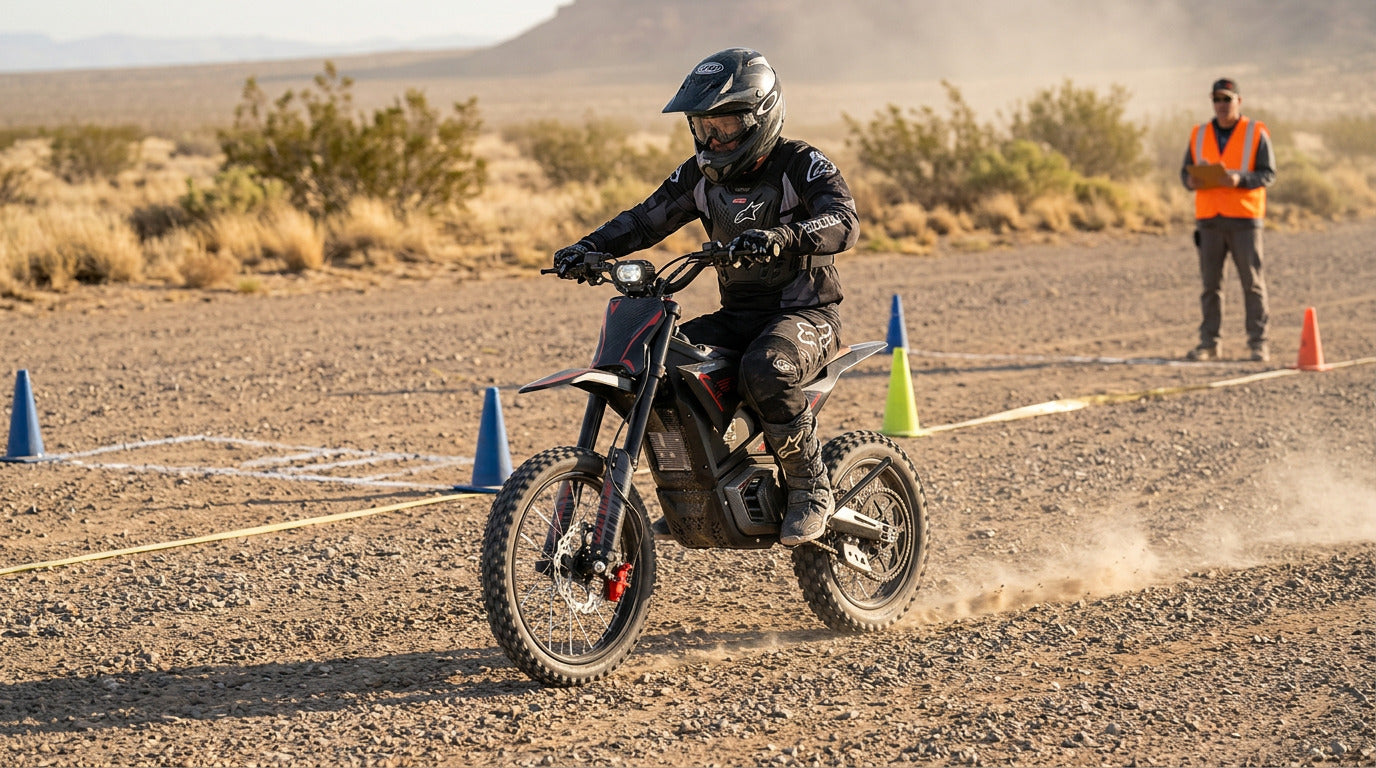 Electric Dirt Bike Throttle Control on Low-Traction Trails