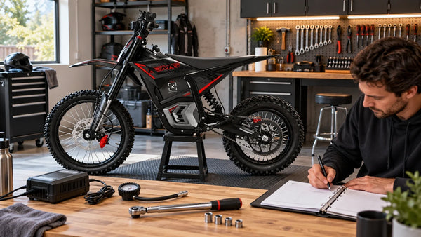 Electric Dirt Bike Service Log Template: Track Torque, Tires, Brakes and Battery
