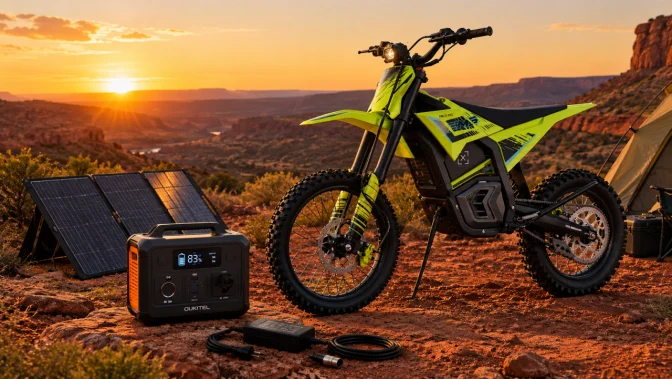 Charging an Electric Dirt Bike With a Portable Power Station or Solar: Sizes, Times and Setup