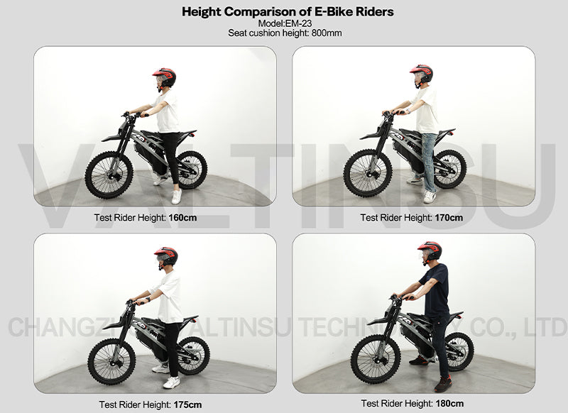 EM-23 Size Height Comparison of E-Bike Riders