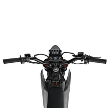 Valtinsu EM5 Ultra dirt bike handlebar and controls, rider view