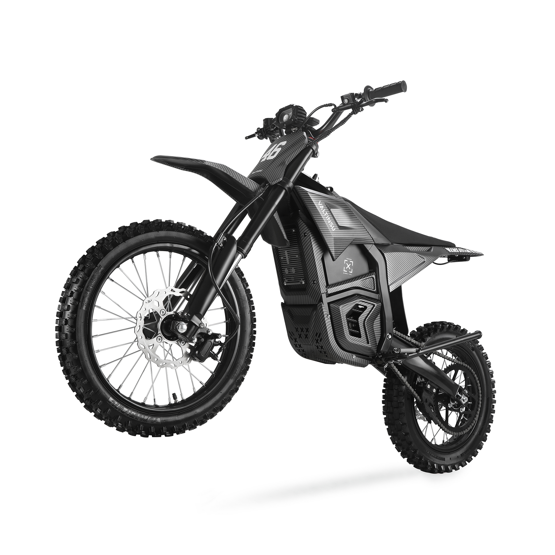 Valtinsu EM5 Ultra dirt bike rear angle view, back profile